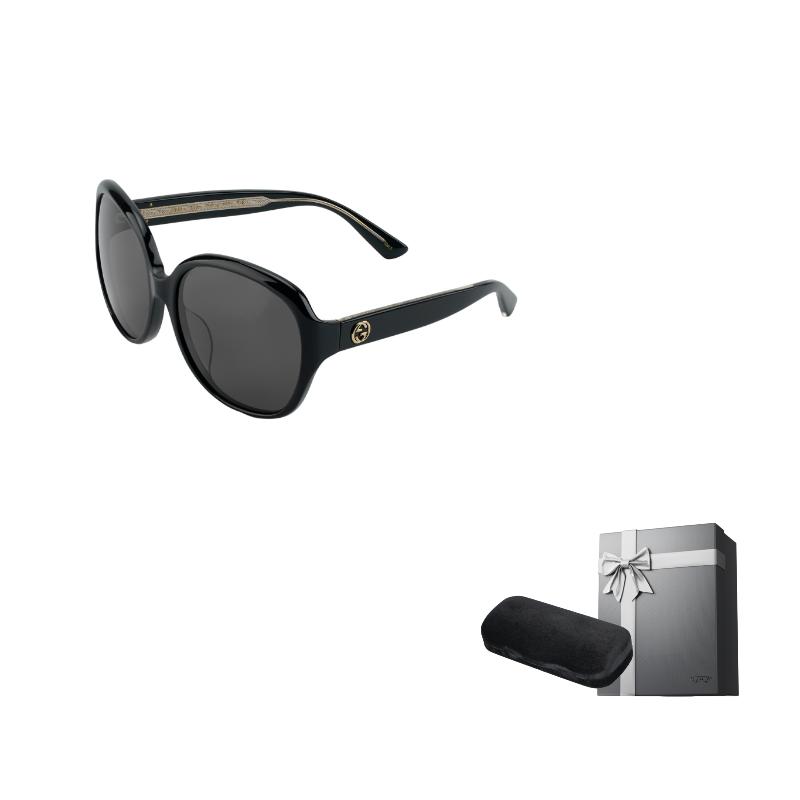 

GUCCI Glasses Sunglasses Sunglasses Grey Lenses Black Frame 61mm Round Butterfly Sunglasses Women s F чёрный