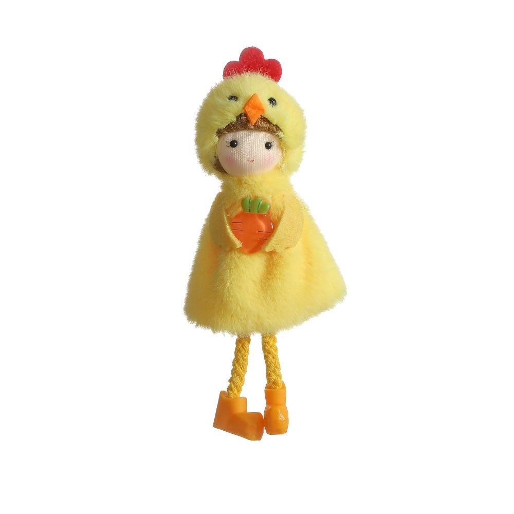 Cute Girl Hanging Ornament Yellow Happy Easter Decorations Easter Chicken Pendant  Party Favors