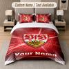 Custom Bedding Set VfB Stuttgart FC Pattern, Print Name Text 1 Duvet Cover Plus 2 Pillowcases Home Textile