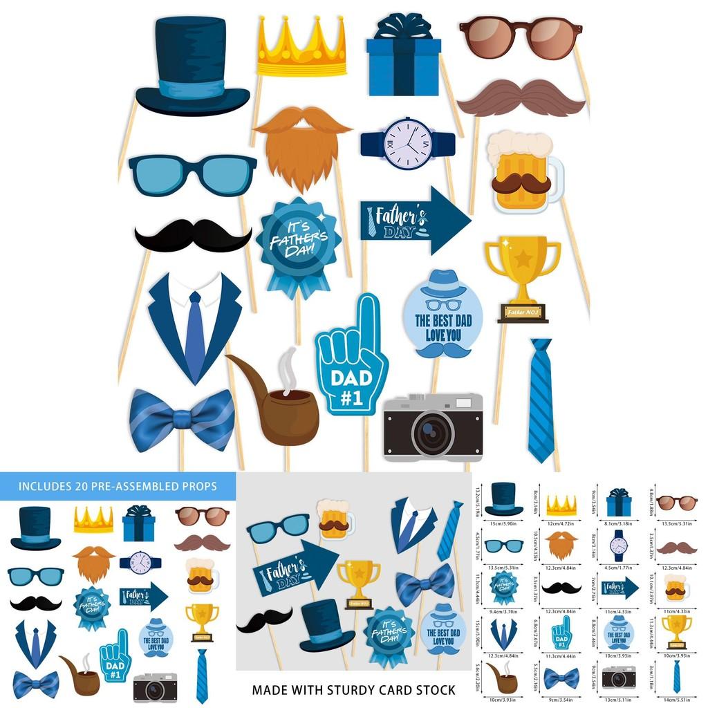 Fathers Day Photo Prop Party Decor With Paper Materials For Themed Celebrations