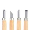 White Steel Carving Knife Four Piece Set Wood Carving Tools For Rubber Stamp(No.4 Suit)