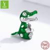 Green Dripping Crocodile Diy Beaded Accessories, Fashion Animal S925 Silver Loose Beads Bsc190