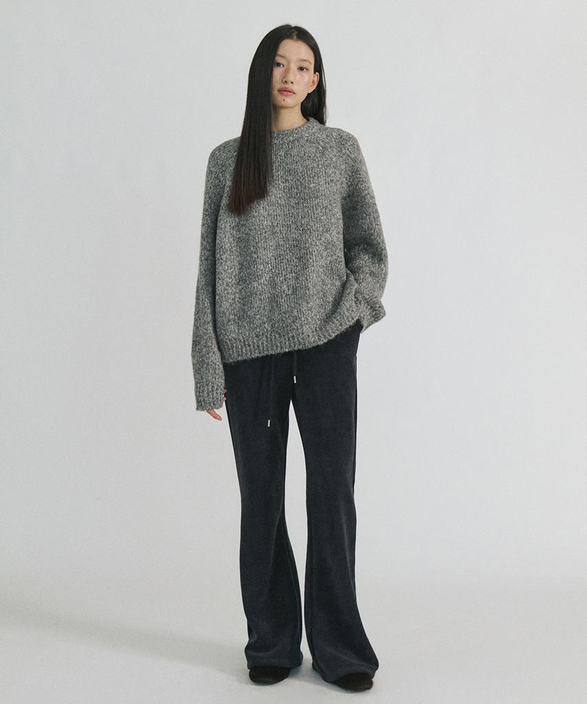 STEP AROUND Fleece Lined Bootcut Banding Pants_Navy