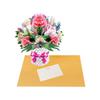 1 Set 13.8inch Holiday Cards Bouquets Foldable Party Invitation Cards Three-dimensional Large Display Tables Handmade Card Gifts