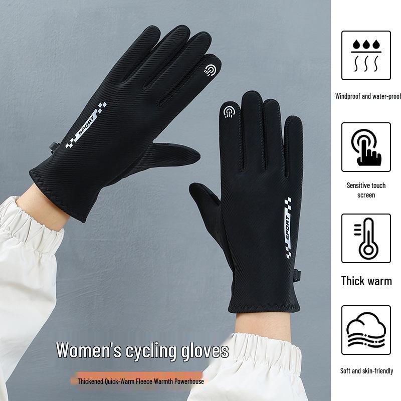 Unisex Waterproof Windproof Touchscreen Winter Gloves for Cycling, Driving, and Riding - Warm Velvet Lining for Cold Weather