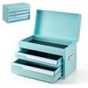 VEVOR Steel Tool Box with 2 Drawers and Top Storage Portable Metal Toolbox, for Garage Workshop Repair Shop Workbench, Magnetic Design