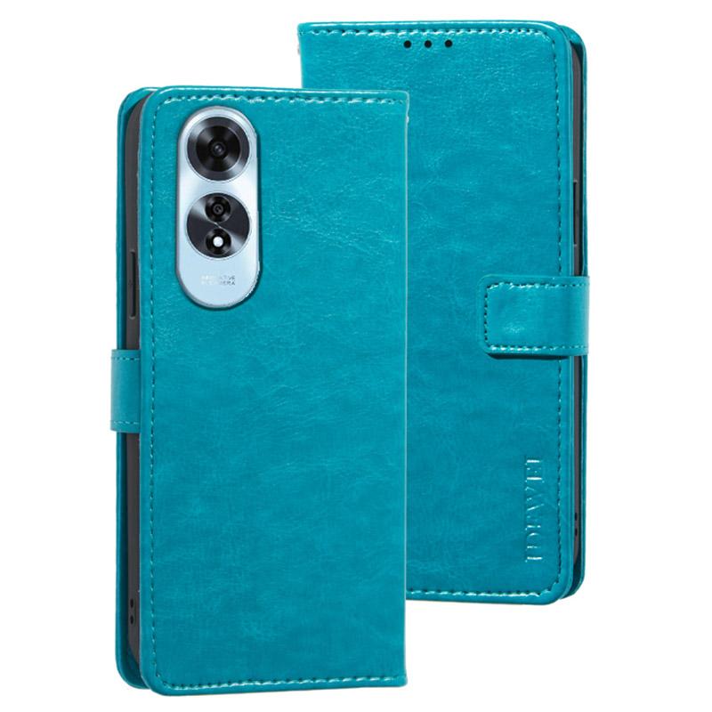 IDEWEI Etui Portfel Skórzane Tekstura Crazy Horse na Telefon Oppo A60 4G