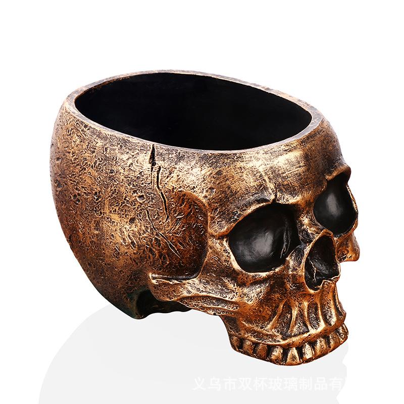 Смоляные головы черепов для украшения на Хэллоуин Смоляные поделки Веселые панк-декорации Скульптура черепа для подарка на Хэллоуин