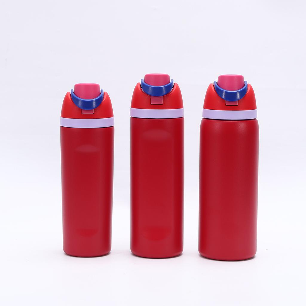 Double Drink Cover Stainless Steel Thermos Cup, Men's and Women's Outdoor Sports Fruit Cup, High-value Bouncing Cup with Rope