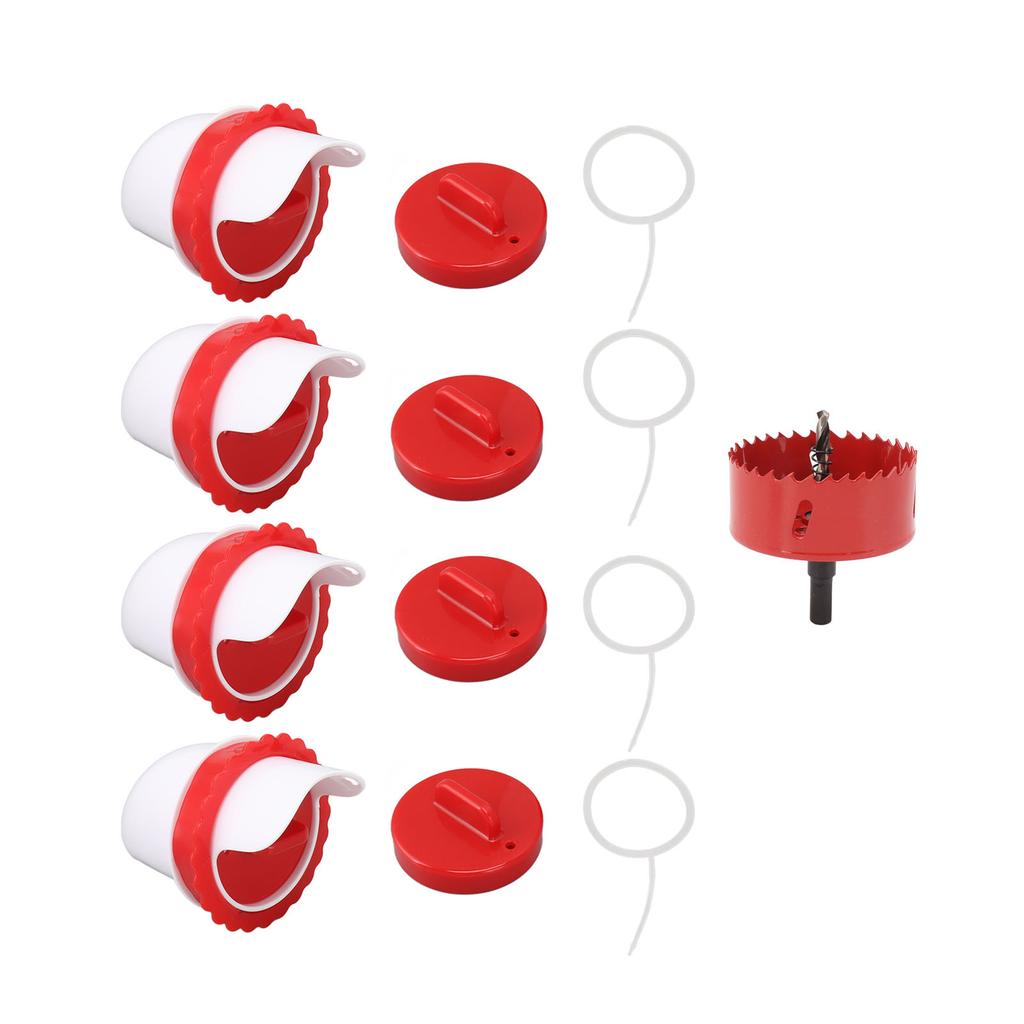 4Pcs Gravity Chicken Feeder Rainproof Auto Feed Poultry Feeder Port for Bucket Trough