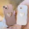 Two Piece Set Solid color Simplicity Phone Case  For Iphone 17 16 1 14 13 Pro Max Sandblasting TPU  Three Dimensional Heart Cover