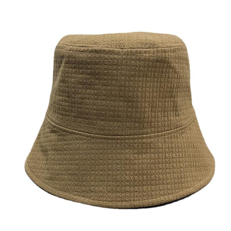 Einfacher Bubble Knautsch Eimerhut Damen Frühling und Herbst einfarbig vielseitiger Fischerhut Kinder Reise Eimerhut