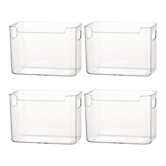Refrigerator Storage Box Clear Stackable Containers Durable PET with Open Top Organizer for Freezer And Fridge