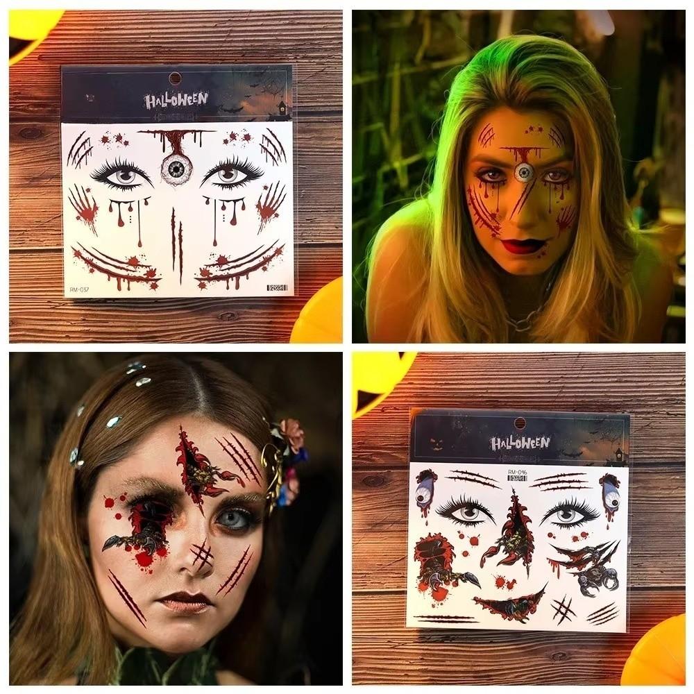 Waterproof Face Decorations Sticker DIY Temporary Scar Stickers Body Art Decals Halloween Party