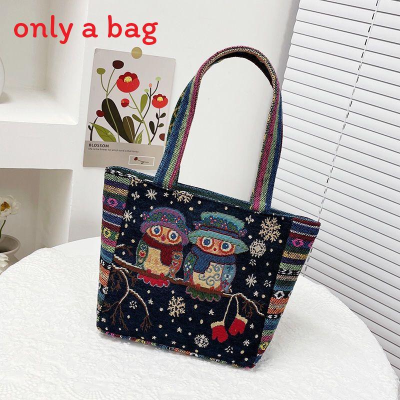 Ethnic Embroidered Handbag For Women With Canvas Material And Zipper Closure For Daily Use