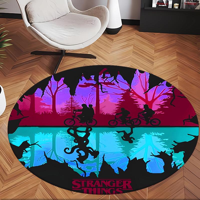 Stranger Things (14) Round Office Rug Decorative Floor Rug for Office Bedroom Living Room and Home Space