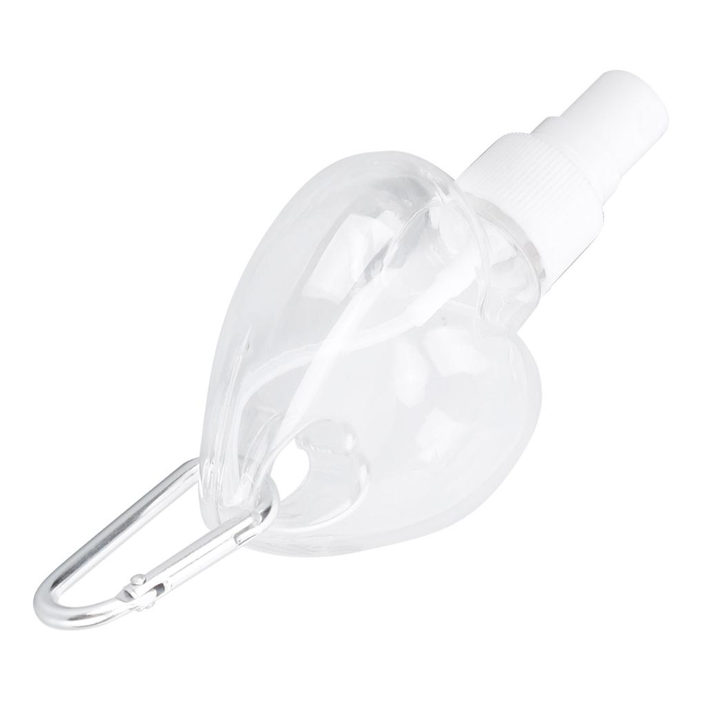 Podróżna Pusta Butelka z Rozpylaczem z Breloczkiem 50ml Przezroczyste Plastikowe Pojemniki w Kształcie Serca(Biała dysza rozpylająca )