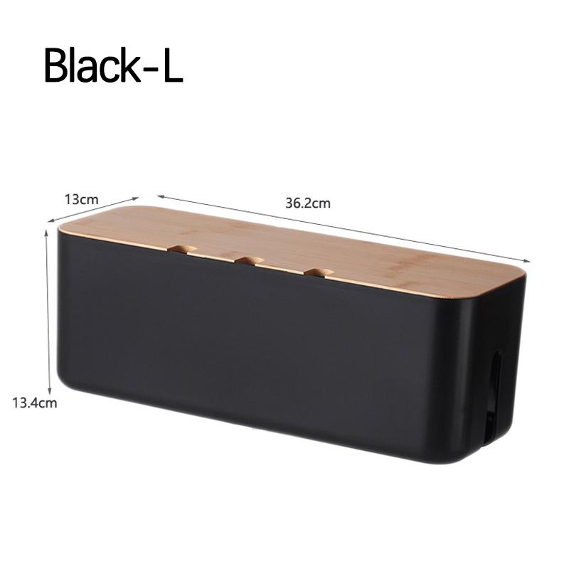 Cable Management Box Bamboo Cover Wire Junction Board Storage Box Hide Wires Power Strips Desk shelf Cable Makeup Organizer Boxs