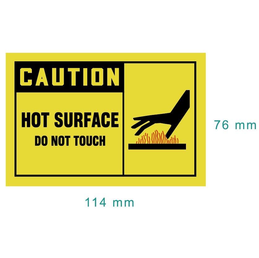 

100 шт. 114x76 мм ВНИМАНИЕ, ГОРЯЧАЯ ПОВЕРХНОСТЬ, НЕ ПРИКАСАЙТЕСЬ, напоминание о безопасности, предупреждающая этикетка о высокой температуре, для работы машины