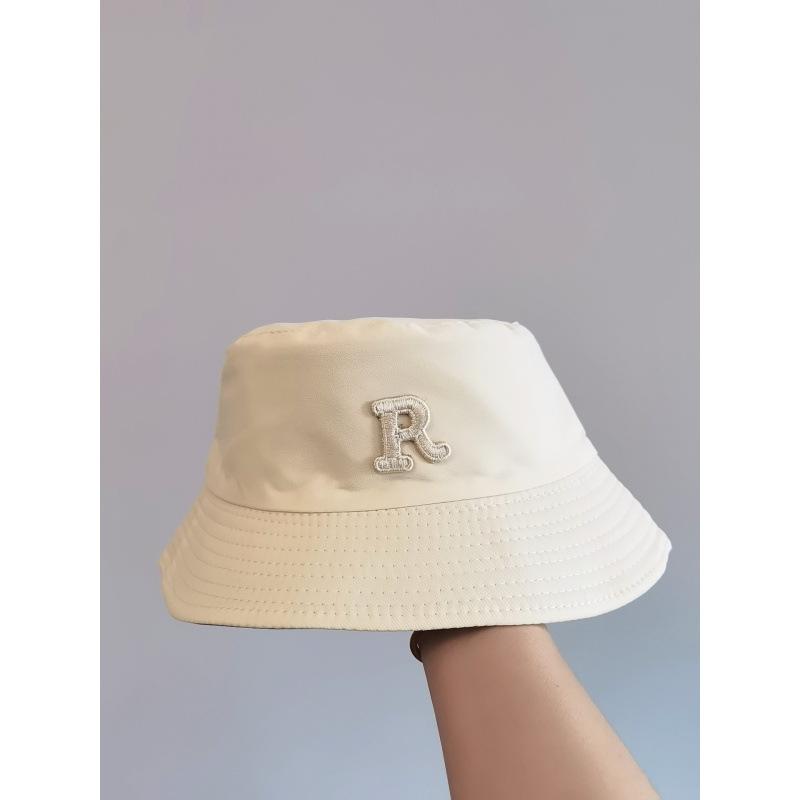 Bucket Hat Simple R Letter Trend Men and Women Versatile Casual Fashion Student Couple Outdoor Sun Protection