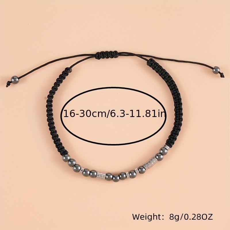 Простой черный браслет с азбукой Морзе для женщин и мужчин — фото 4