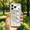 Phone Case for iphone 13 Air 15 XS Max 14 XR 16 Plus 11 17 Pro 12 18 Pro Max Daily Puppy Routine Silver Cracked Texture Shockproof Cover