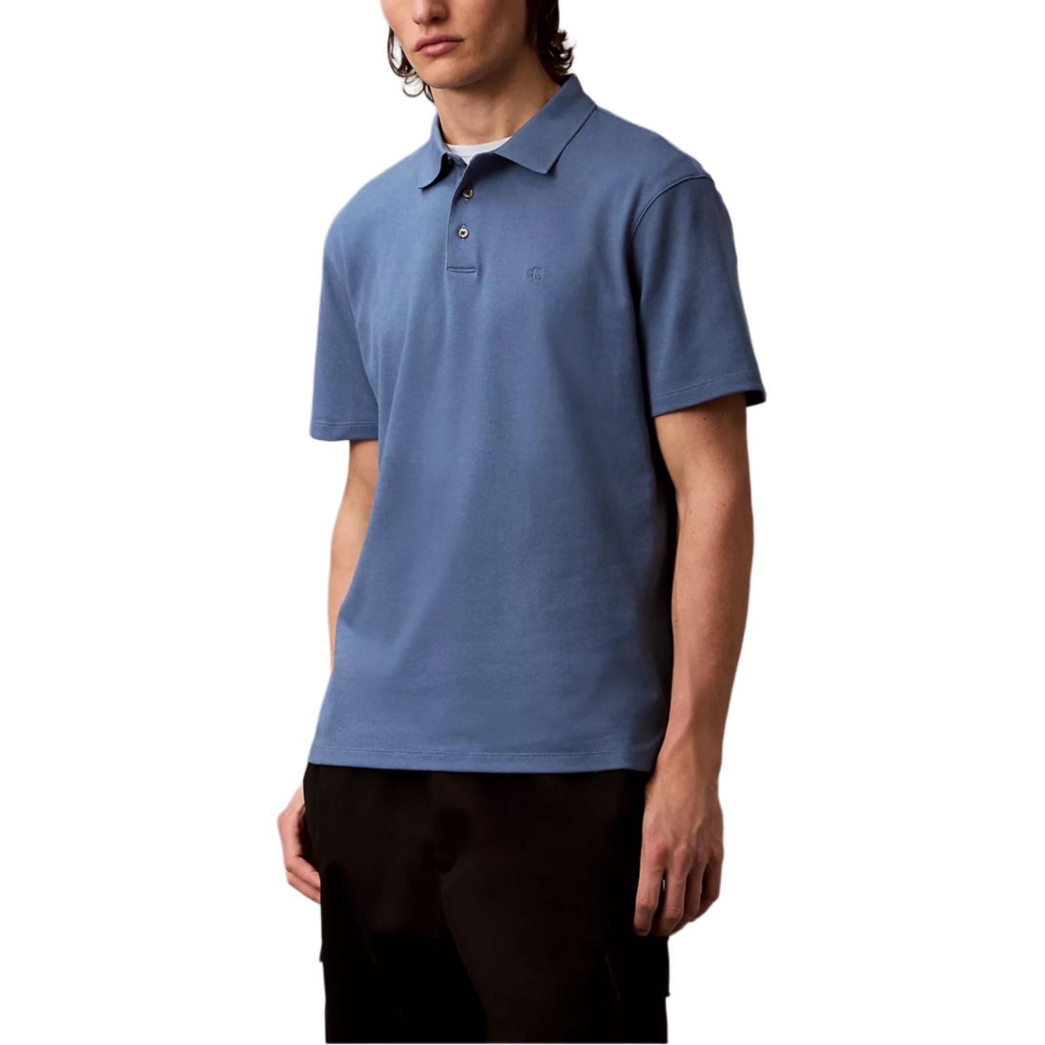 

Calvin Klein Casual Solid Comfortable Simple Short Sleeve Polo Shirt Men tops Blue 81HP281-425 L