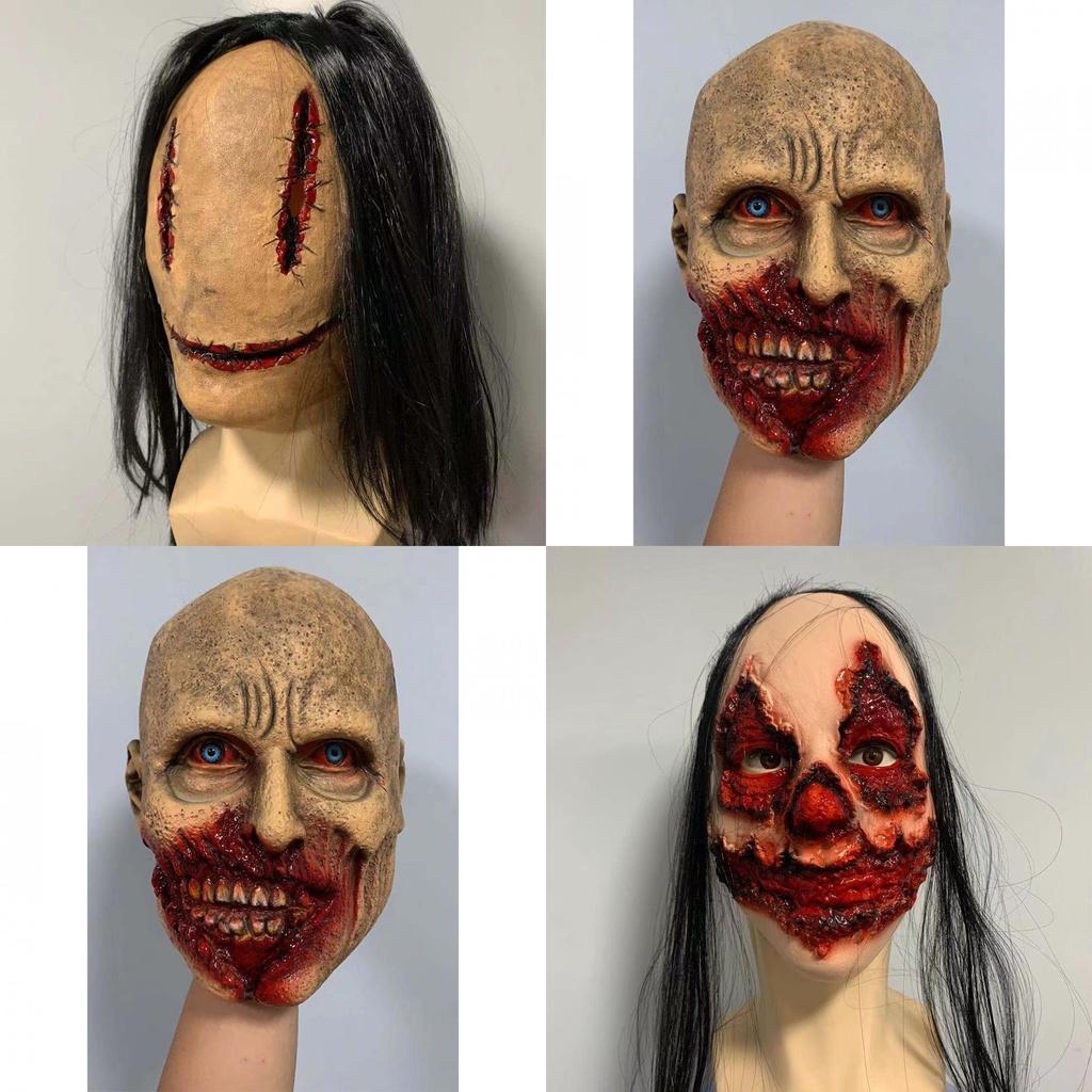 Scary Halloween Ghost Latex Horror Mask Cosplay Props Rotten Face Headgear