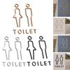 2 Pièces Panneaux Toilettes Homme Femme Plaque Décoration Sans Perçage Hôtel Panneau WC