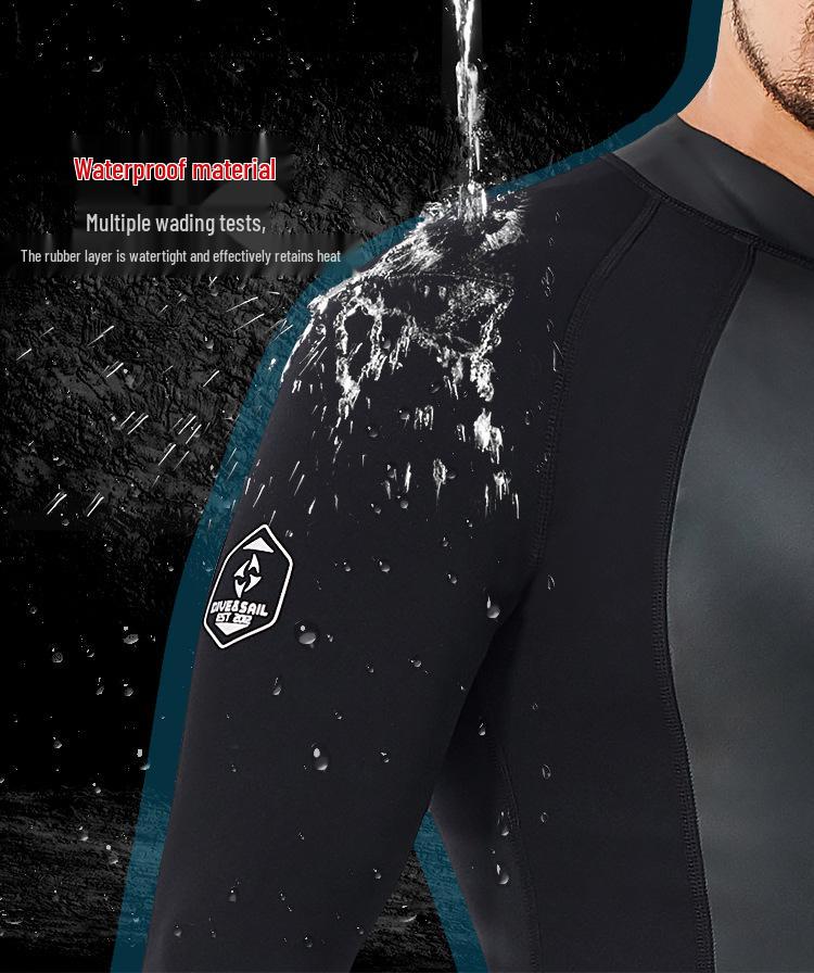 2MM Wetsuit Set: Split Long Sleeve Top & Diving Pants for Cold Protection, Snorkeling, Sailing & Surfing