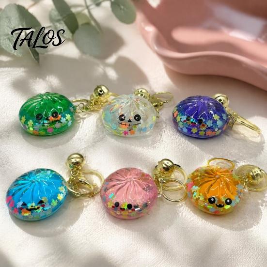 Women Key Holder 1/2/3/5Pcs Cartoon Dumpling Keychain with Steamer Box, Halloween Steamed Bun Keyring Bell Bell, Handbag Backpack Purse Bag Charm