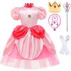 Princess Peach Cosplay Princess Peach Dress Super Mario Brothers Cosplay Halloween Cosplay 8PCS Costume Transformation Costume Birthday Christmas