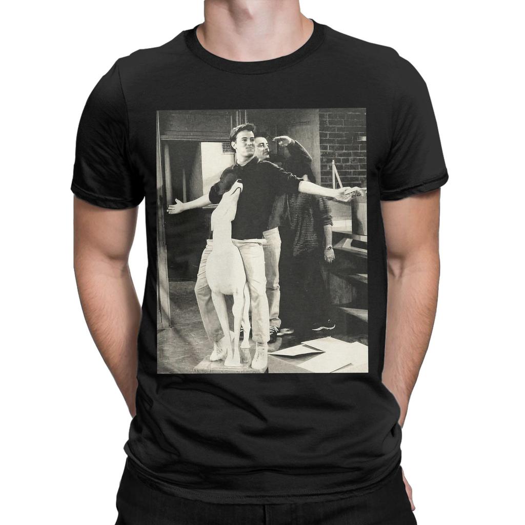 Vänner TV-serie Joey Tribbiani Chandler Bing T-shirt för män Unik 100% bomulls t-shirt Kortärmad t-shirts 4XL 5XL Kläder