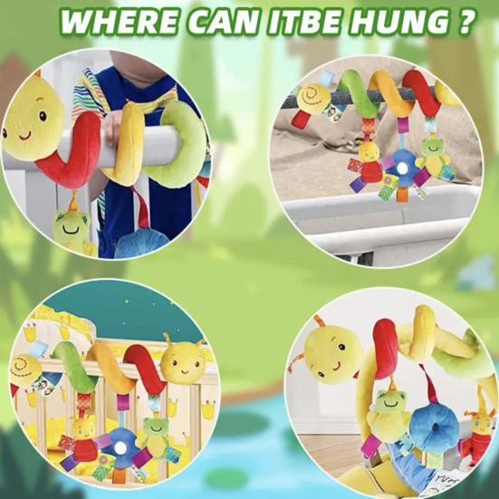 Baby Rattles Infant Spiral Plush Toy Bright Colors Baby Stroller Plush Toy Stimulating Baby Curiosity Toy for Newborn Infant