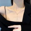 High-End Titanium Steel Bow Tassel Necklace: Elegant, Super Fairy Fashion for Women, Trendy Clavicle Chain