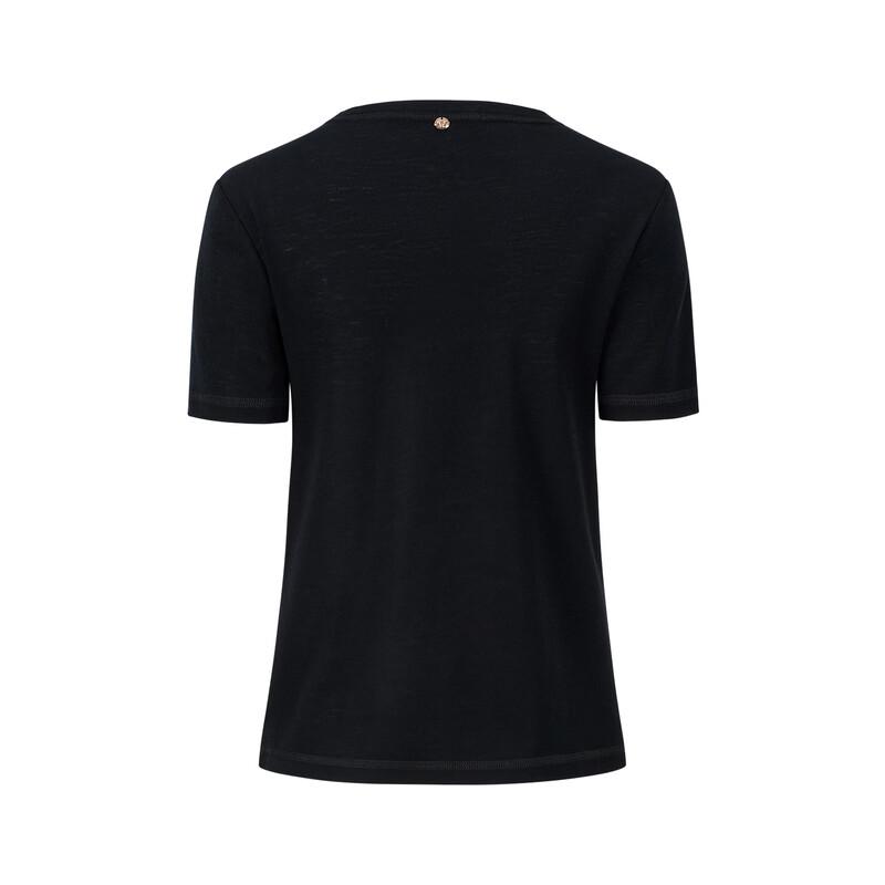 GIOVANNI VALENTINO Women's Round Neck Short Sleeve Pure Wool T-Shirt