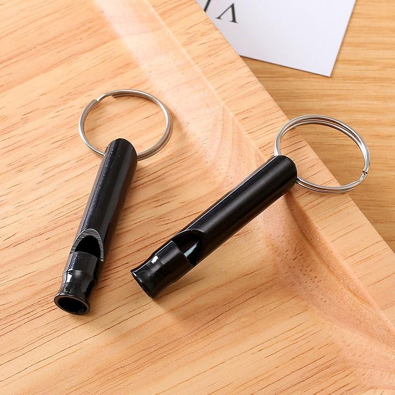 High-Frequency Dual/Single-Hole Aluminum Whistle with Lanyard for Outdoor Survival