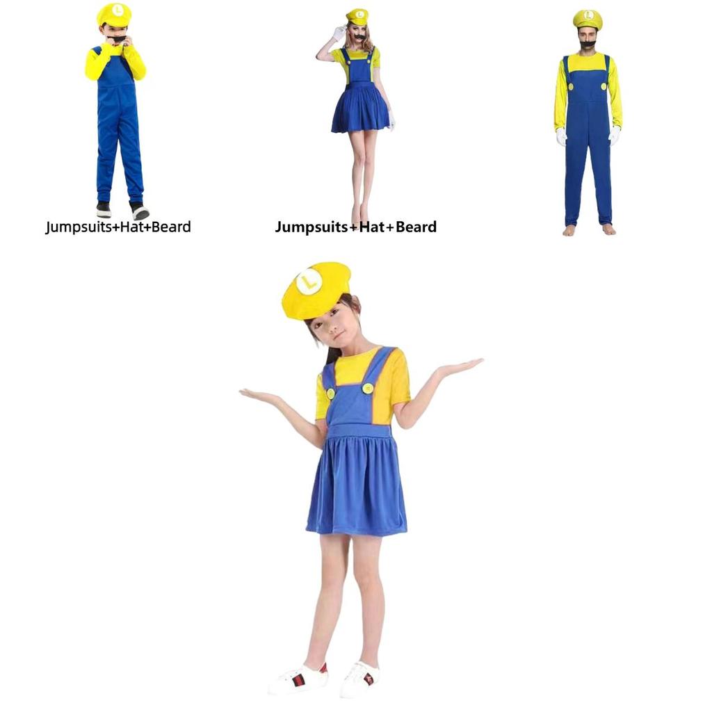 Family Cosplay Costume Super Mario Theme For Parents And Kids