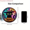 Wooden Halloween Sign with Black Cat Pattern Design - Unique Wall Pediments with Happy Halloween - Ideal for Front Door, Yard, Porch, Room Decor
