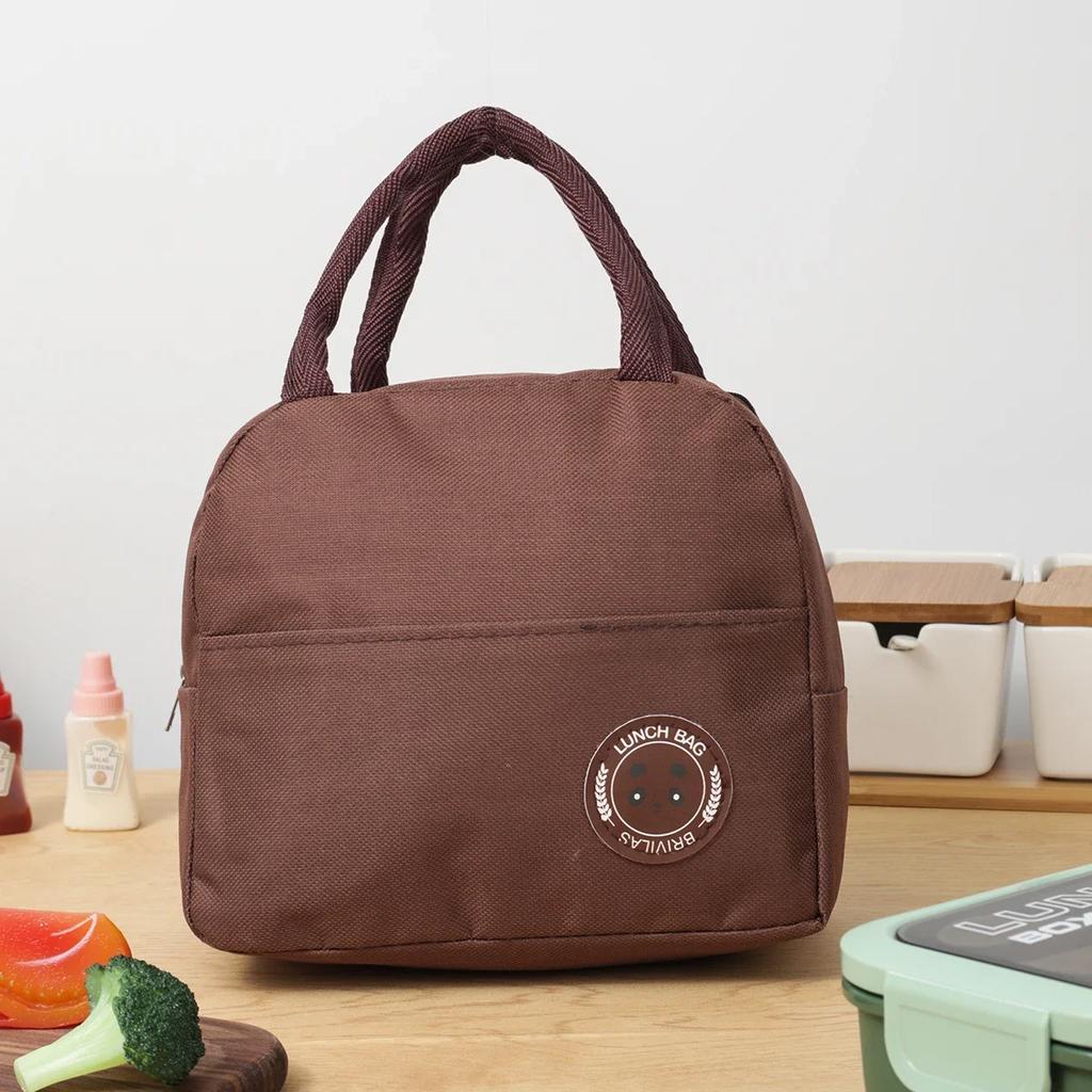 1pc-Portable Oxford Lunch Bags Fresh Cooler Pouch for Office Students Convenient Lunch Box Food Container Bag