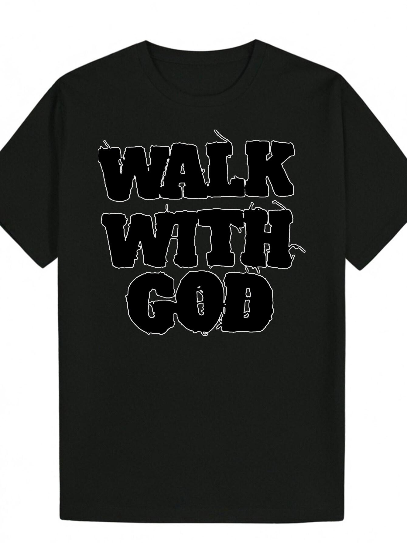 

Casual Summer T-shirt - Walk with God Inspirational Graphic S