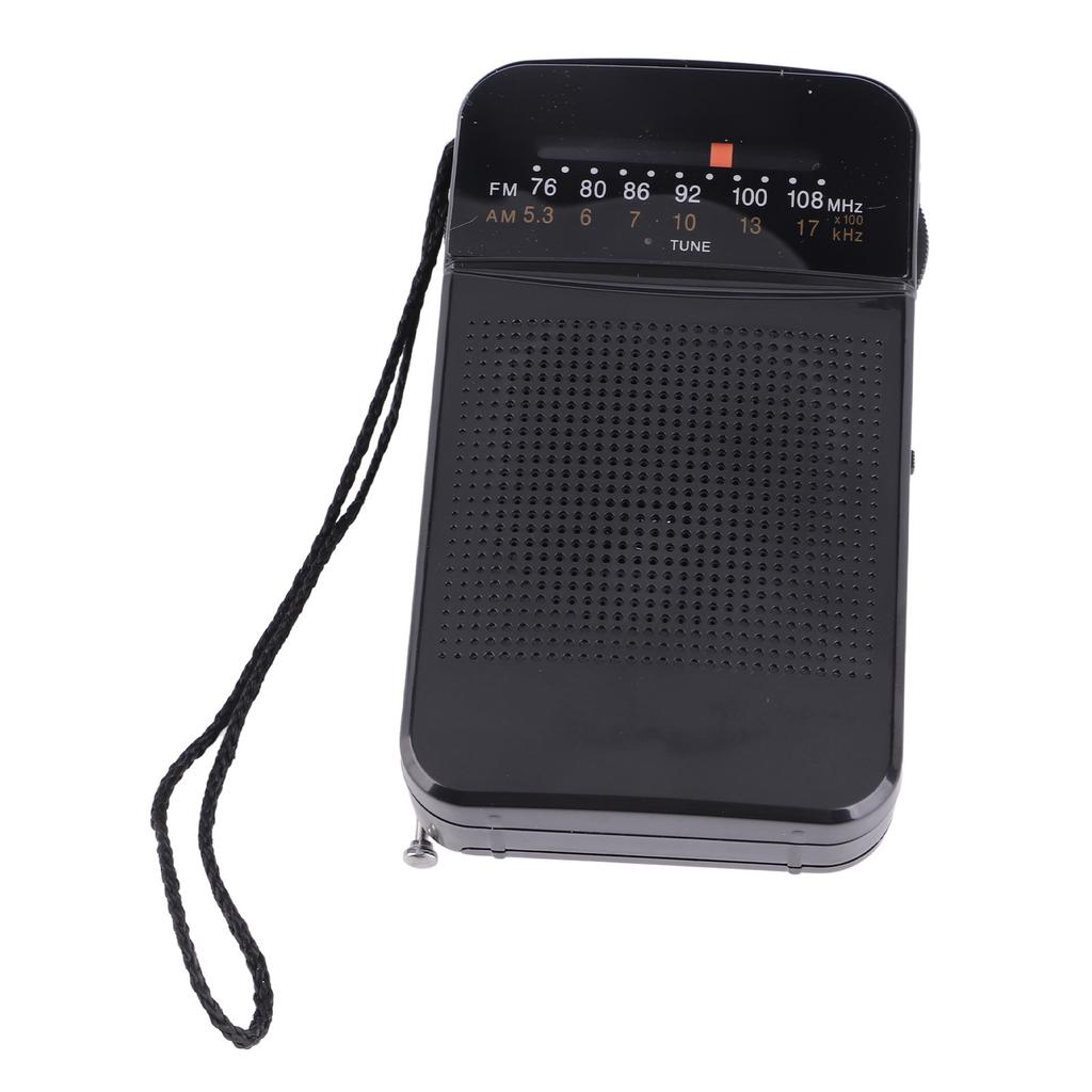 Portable AM FM Radio Black Color Headset Pluggable Built in Loud Speaker AM FM Transistor Radio