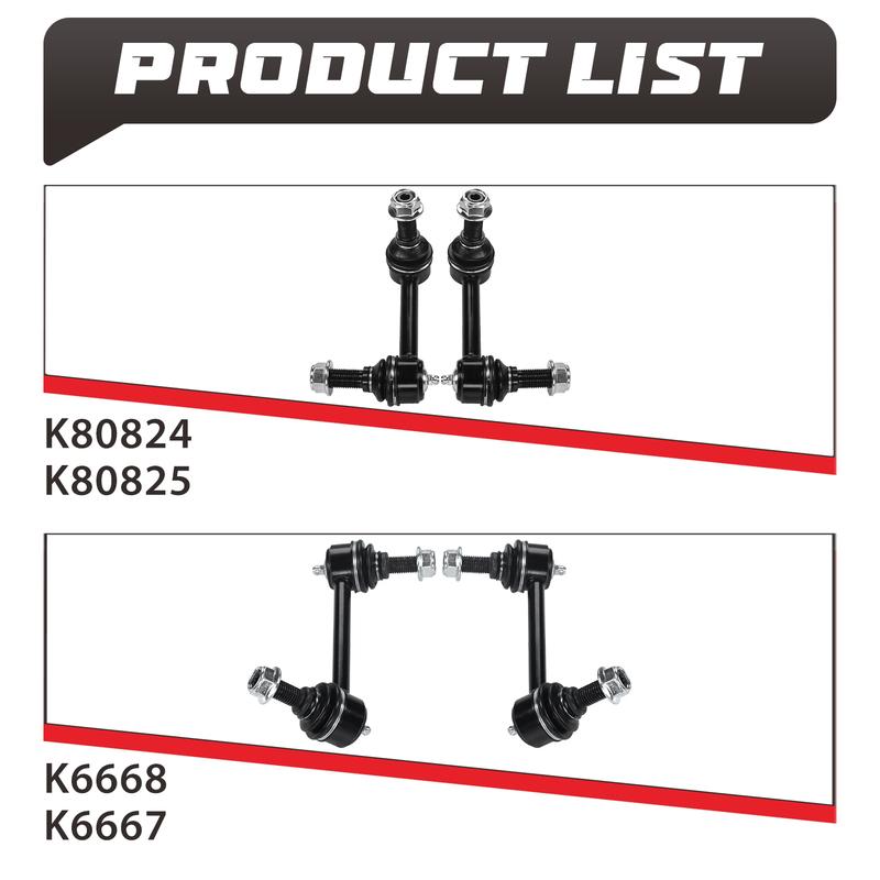 TOPICKSAP 4pcs Front & Rear Stabilizer Sway Bar Links Kits for Buick Rainier Chevrolet Trailblazer GMC Saab 2004 2005 - 2009