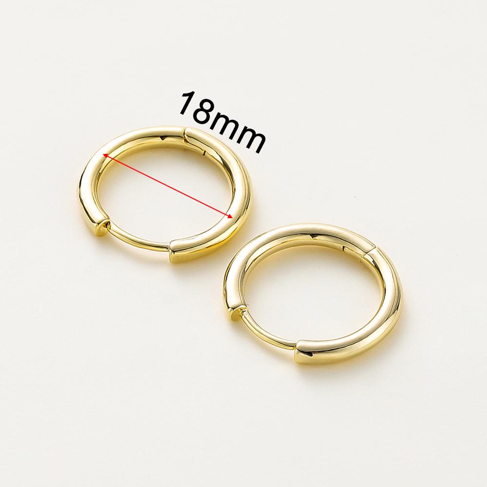 14K 18K Gold Plated Round Circle Gold Plated Hoop Earrings For Women Korean Fashion Ring Earrings Jewelry Accessories