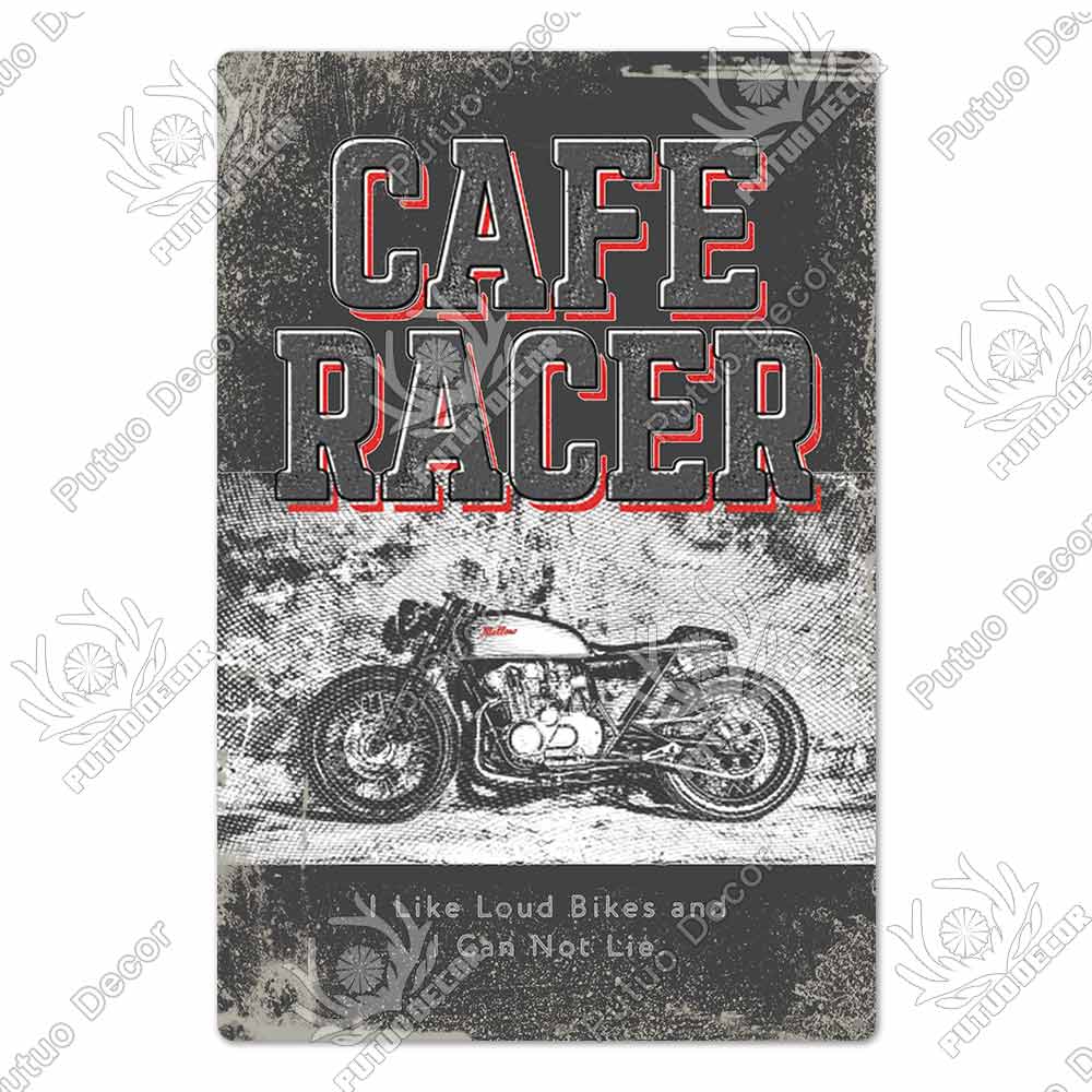 Putuo Decor Cafe Racer Vintage Tin Sign Plaque Metal Wall Art Stickers Garage Man Cave Pub Bar Retro Poster Iron Painting