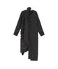 Teulimingbeodeu Scarf Shirring Long One-Piece [ Charcoal ]
