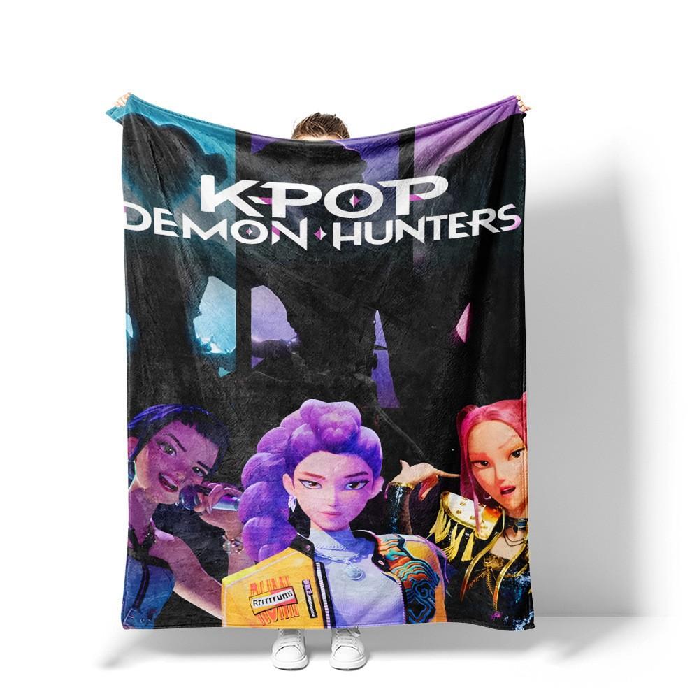 K-Pop Demon Hunter Poster Blanket Flannel Shawl Home Camping Sofa Bed Cover Men'S And Children'S Gifts