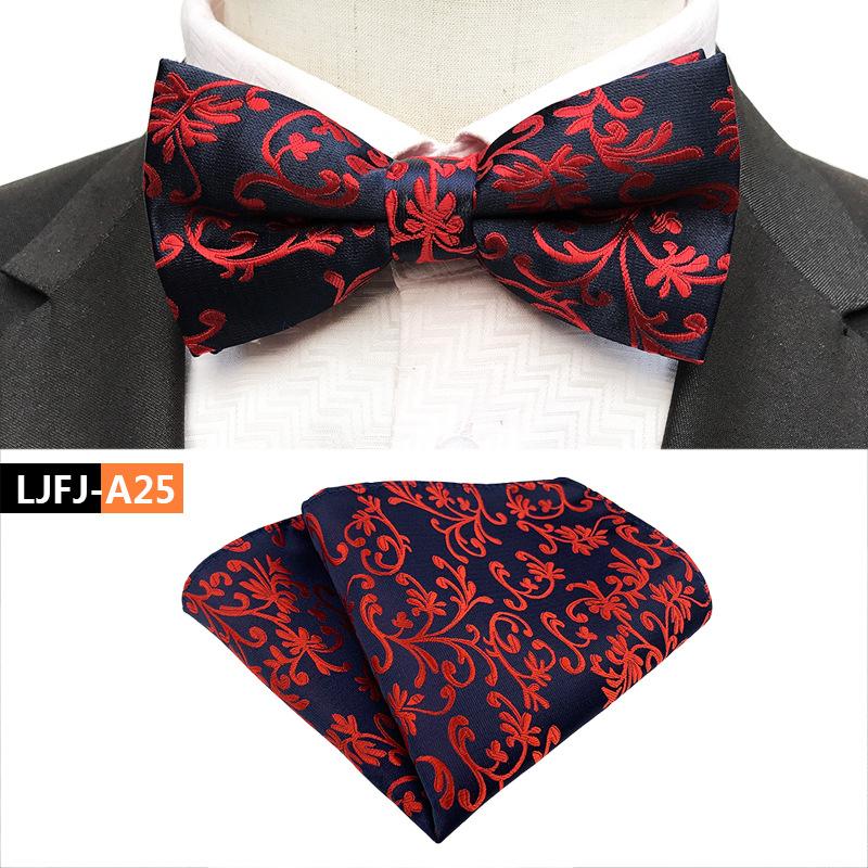 Set de papion cu buzunar și prosop la modă, papion de nuntă pentru mire și cavaler de onoare
