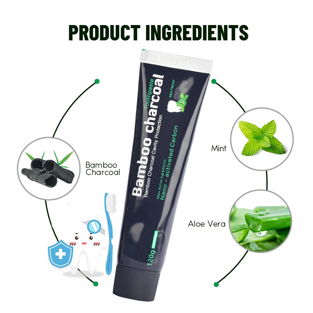 Black Activated Carbon Toothpaste 120g Natural Dental Beauty Removes Bad Breath Peppermint  Tooth Care Drop Shipping