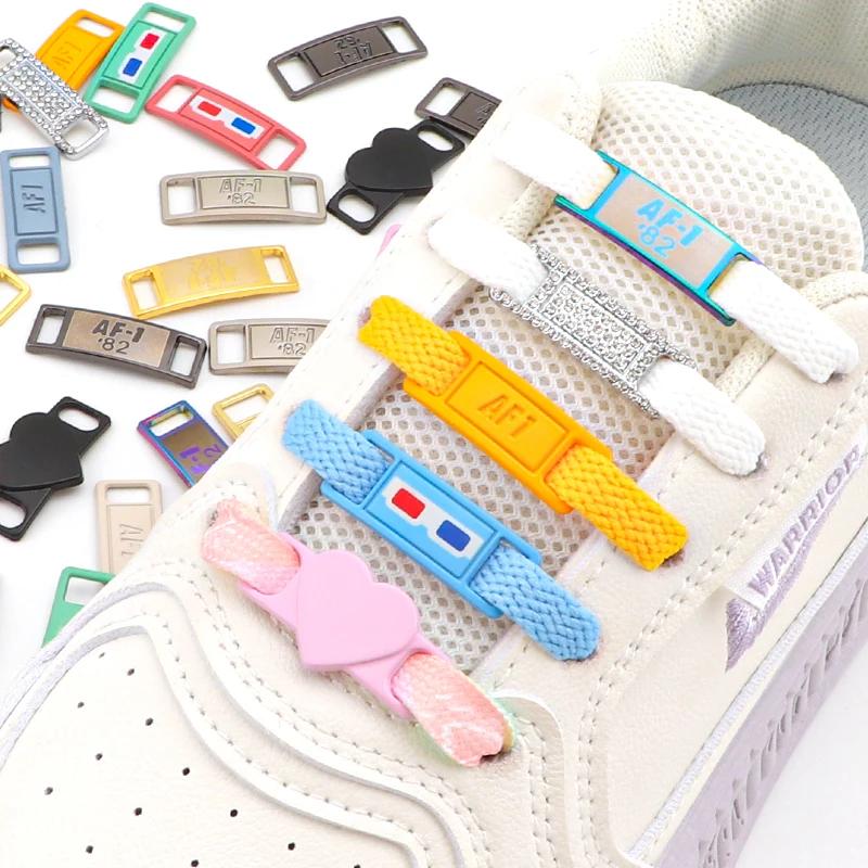 NEW AF1 Diamond Shoe Charms Fashion Laces Buckle Quality Metal Shoelaces Decoration Chapa Air Force Shoes One  Accessories 1Pair